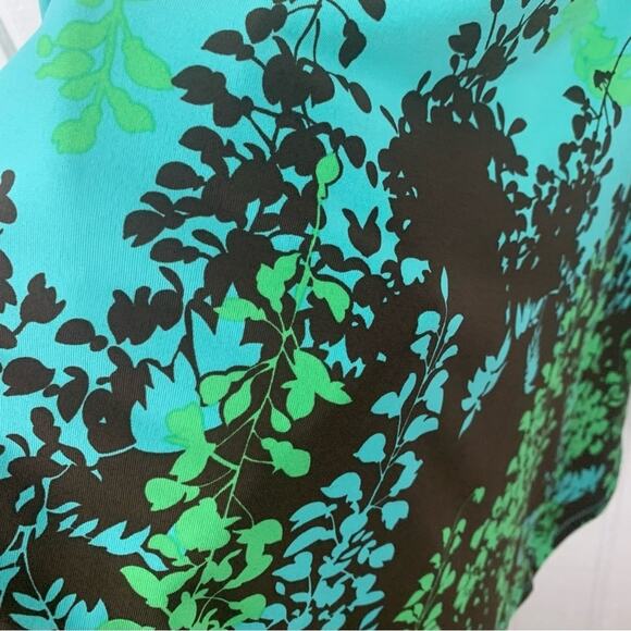 BCBG MaxAzria Pull On Floral Fairy Grunge Turquoise Lightweight Slip Skirt M - Picture 2 of 8